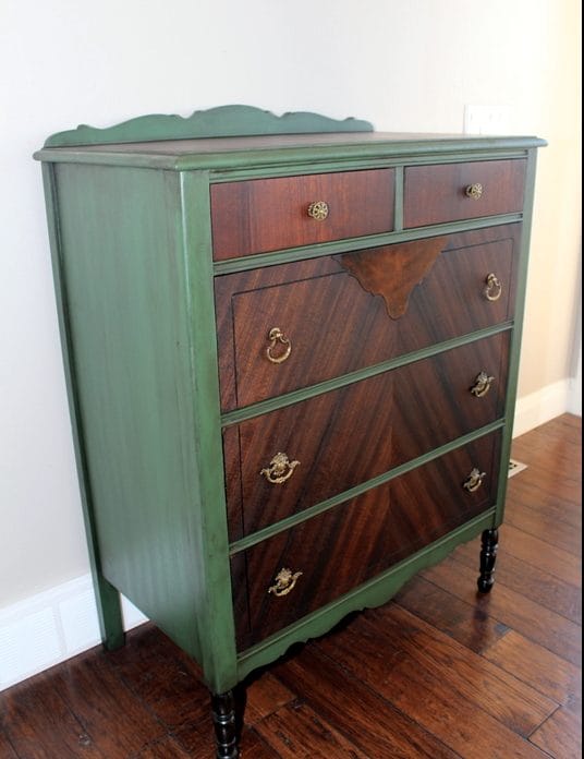 green painted antique furniture