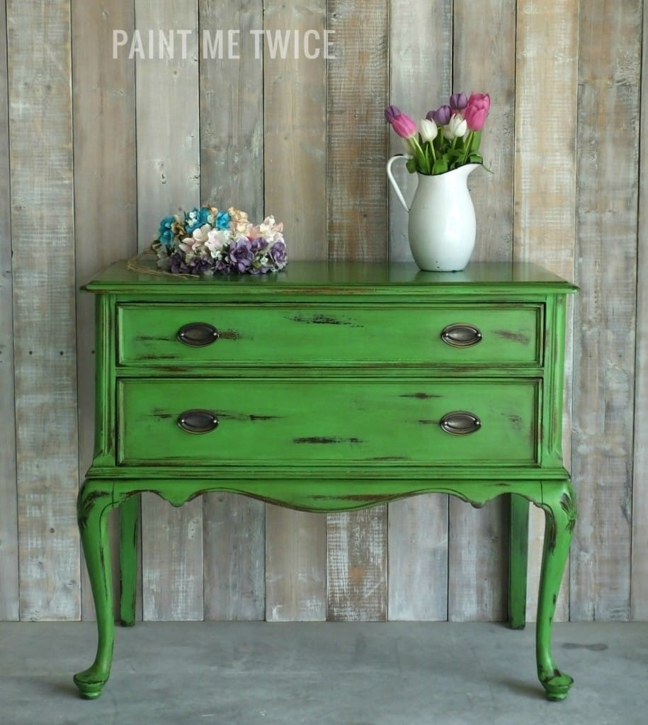 green painted dresser