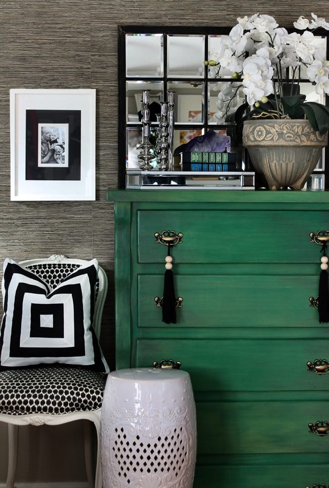 sage green painted bedroom furniture